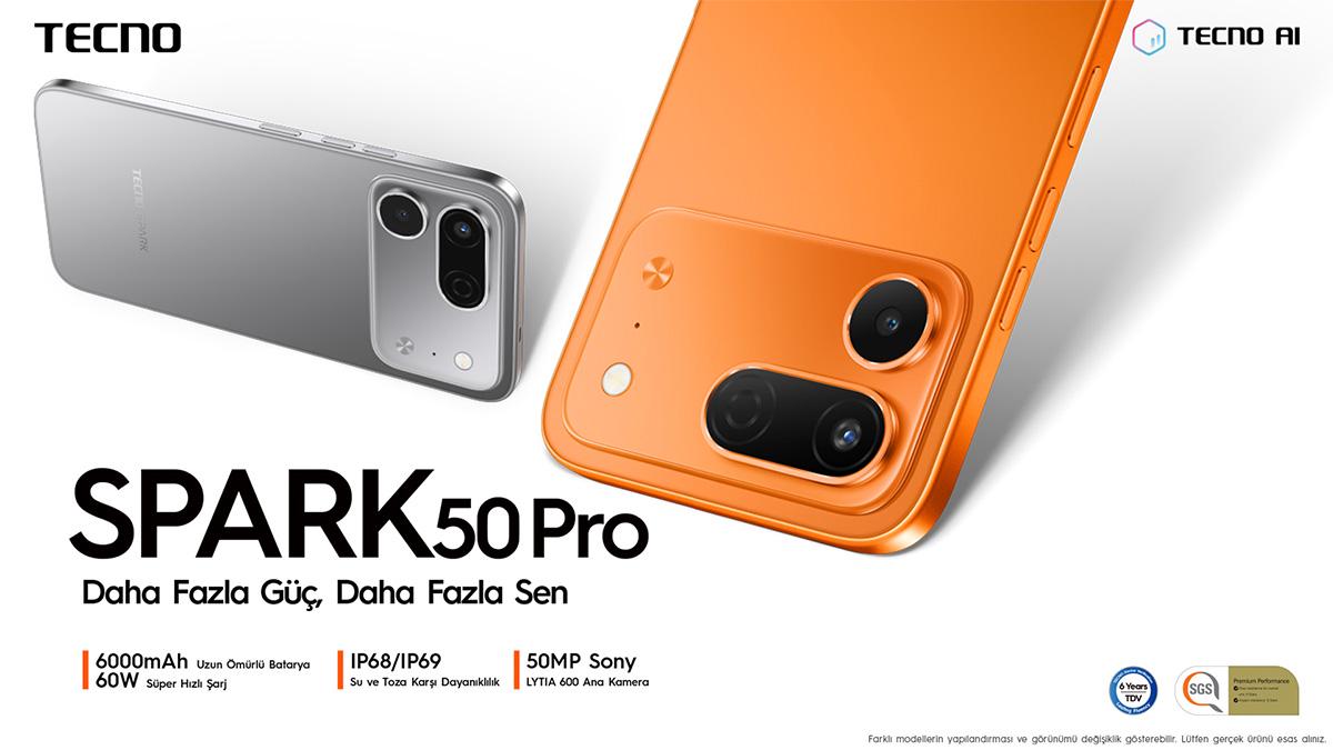 Segmentinin Zorlu Koşul Şampiyonu TECNO SPARK 50 Pro Şimdi Türkiye’de!
